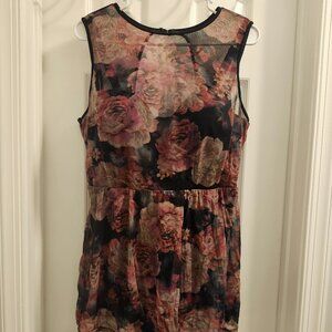 Torrid Floral Mesh Peplum One Piece Swim Suit Size 1, DD/DDD
